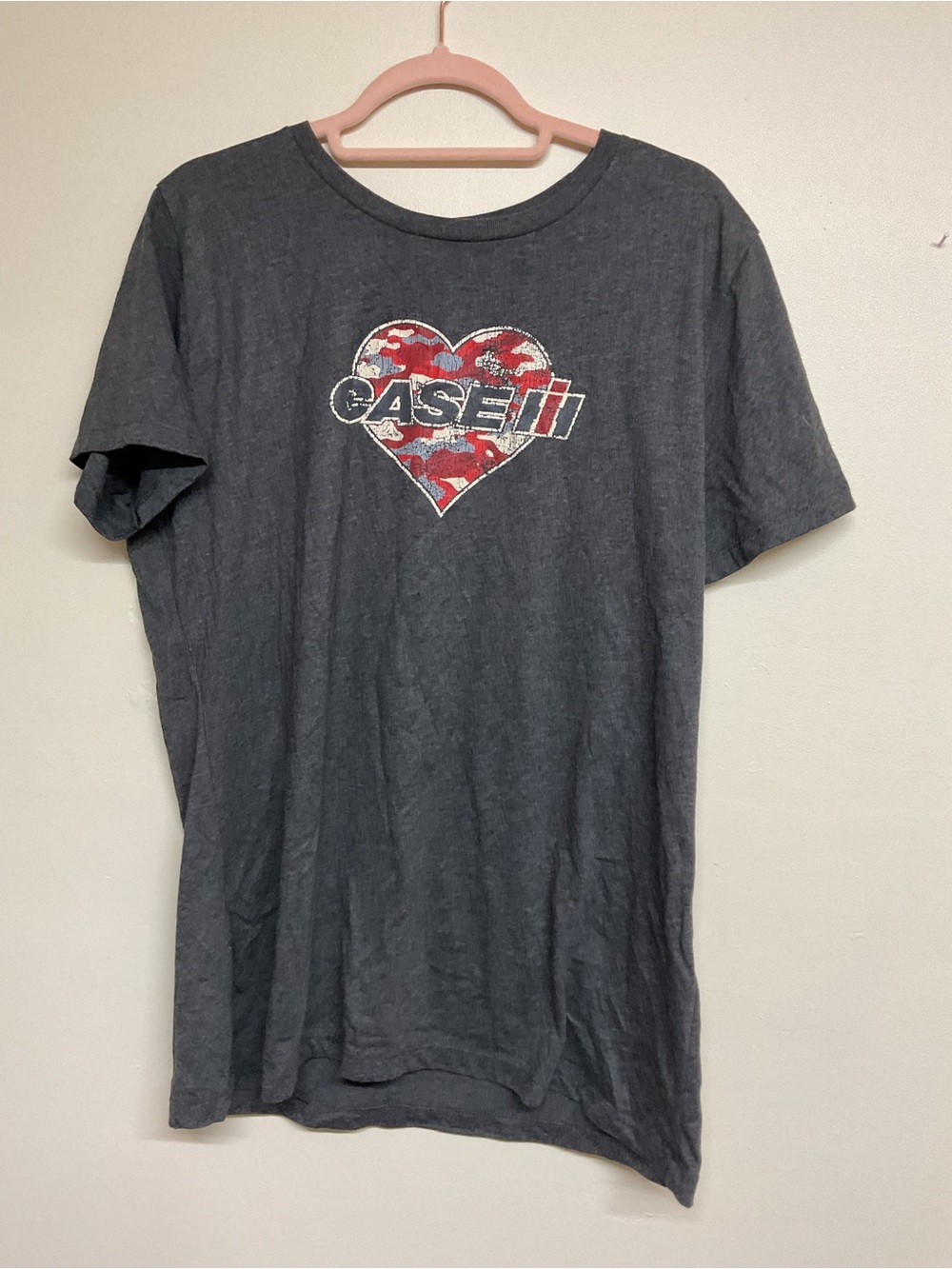 Women’s Charcoal Graphic Tee with Red Heart Logo